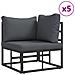 Set Divano da Giardino con cuscino 7 pcs Nero Alluminio - Foto miniatura 3