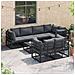 Set Divano da Giardino con cuscino 7 pcs Nero Alluminio - Foto miniatura 4