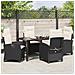 Set da Pranzo per Giardino 5 pcs Nero polyrattan - Foto miniatura 4