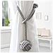 Fermacorda Per Tende In Corda Di Cotone Fatti A Mano Con Sfera - Set Di 2, Stile Nordico Grey - Foto miniatura 2