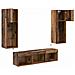 Unità per TV a Muro 5 pcs Rovere Nero 60 x 30 x 30 cm - Foto miniatura 9