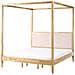 Letto A Baldacchino Legno Haillicourt 160 X 200 Cm Marrone Chiaro - Foto miniatura 2