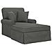 Chaise Longe con Gonna 3 pcs Grigio scuro Tessuto in Cords - Foto miniatura 1