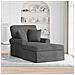 Chaise Longe con Gonna 3 pcs Grigio scuro Tessuto in Cords - Foto miniatura 2