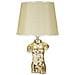 Lampada Da Comodino Glam Man In Ceramica Dorata Con Base Torso Maschile - Foto miniatura 1