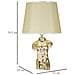 Lampada Da Comodino Glam Man In Ceramica Dorata Con Base Torso Maschile - Foto miniatura 6