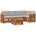 Set divani con cuscino 6 pcs Grigio Naturale e Chiaro - Foto miniatura 1