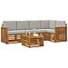 Set divani con cuscino 6 pcs Grigio Naturale e Chiaro - Foto miniatura 3