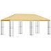 Gazebo con pareti laterali 6 x 3 m Crema Poliestere e Acciaio - Foto miniatura 1