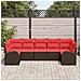 Set Divano da Giardino 7 pcs Marrone e Rosso polyrattan - Foto miniatura 3