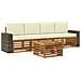 Set di divani da esterno con cuscino 5 pcs Naturale e Crema - Foto miniatura 1