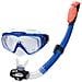Set Maschera Con Boccaio Per Immersioni Snorkeling Sub Mare Piscina Blu - Foto miniatura 1
