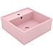 Lavabo Troppopieno Quadrato Rosa Opaco 41x41cm Ceramica - Foto miniatura 1