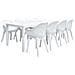 Set Da Pranzo Da Giardino 9 Pz In Plastica Bianco - Foto miniatura 7
