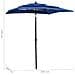 Ombrellone a 3 Livelli con Palo in Alluminio Azzurro 2x2 m - Foto miniatura 3