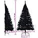 Albero di Natale Artificiale a Metà con Base Nero 180 cm PVC - Foto miniatura 8