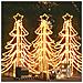 Figura Albero Natale Pieghevole Led 3pz Bianco Caldo 87x87x93cm - Foto miniatura 1