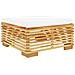 Poggiapiedi Da Giardino Con Cuscino Crema Legno Massello Teak - Foto miniatura 2