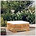 Poggiapiedi Da Giardino Con Cuscino Crema Legno Massello Teak - Foto miniatura 1
