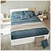 Testiera Letto Yuma, Testata Letto Con 2 Comodini, Set Per Camera Da Letto, 266x34h89 Cm, Bianco E Rovere - Foto miniatura 4