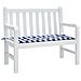 Cuscino Panca Giardino Bianco E Blu 120x50x3 Cm Tessuto Oxford - Foto miniatura 3