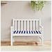 Cuscino Panca Giardino Bianco E Blu 120x50x3 Cm Tessuto Oxford - Foto miniatura 1