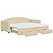 Divano Letto Estraibile Con Cassetti Crema 90x200 Cm In Tessuto - Foto miniatura 1
