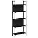 Libreria A 5 Ripiani Nera 60,5x24x166,5 Cm In Legno Multistrato - Foto miniatura 2