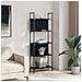 Libreria A 5 Ripiani Nera 60,5x24x166,5 Cm In Legno Multistrato - Foto miniatura 3