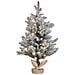 Albero Di Natale Innevato Led Verde Bianco E Beige 90 Cm Maligne - Foto miniatura 3