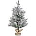 Albero Di Natale Innevato Led Verde Bianco E Beige 90 Cm Maligne - Foto miniatura 7