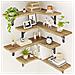Set 4 Mensole In Legno Quercia Da Parete Scaffalatura Muro Salvaspazio 41x14x29cm - Foto miniatura 5