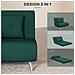 Poltrona Letto Singolo Con Schienale Reclinabile In Velluto, 100x88x83cm, Verde Scuro - Foto miniatura 3