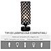 Lampada Da Tavolo Con Paralume In Cristallo E 2 Porte Usb, Luce Regolabile ?10.8x30cm, Nero - Foto miniatura 4