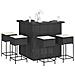 Set Bar Da Giardino 5 Pz Con Cuscini In Polyrattan Nero - Foto miniatura 8