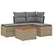 Set Divano da Giardino 5 pz con Cuscini Beige Misto Polyrattan - Foto miniatura 1