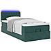 Pouf Letto Con Materasso E Led Verde Scuro 90x200cm In Velluto - Foto miniatura 3