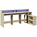 Scrivania con Luci LED Rovere Sonoma 200x104x91cm in Truciolato - Foto miniatura 3