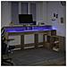 Scrivania con Luci LED Rovere Sonoma 200x104x91cm in Truciolato - Foto miniatura 5