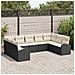 Set divani giardino  9 pezzi cuscini polyrattan neri, Divano giardino  2 posti con spazio stoccaggio e cuscini in polyrattan neri - Foto miniatura 2