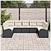 Set divani giardino  9 pezzi cuscini polyrattan neri, Divano giardino  2 posti con spazio stoccaggio e cuscini in polyrattan neri - Foto miniatura 3