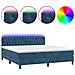Letto a Molle con Materasso e LED Blu Scuro 180x200 cm - Foto miniatura 1