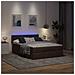 Pouf Letto con Materasso e LED Marrone Scuro 140x190 cm - Foto miniatura 3