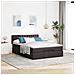 Pouf Letto con Materasso e LED Marrone Scuro 140x190 cm - Foto miniatura 4