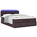 Pouf Letto con Materasso e LED Marrone Scuro 140x190 cm - Foto miniatura 6