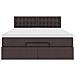 Pouf Letto con Materasso e LED Marrone Scuro 140x190 cm - Foto miniatura 8