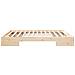 Struttura letto a terra Marrone Legno di pino massello - Foto miniatura 7