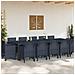 Set da Pranzo per Giardino 13 pcs Antracite Plastica - Foto miniatura 3