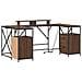 Scrivania Rovere marrone 182 x 101 x 87.5 cm Legno multistrato - Foto miniatura 1
