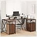 Scrivania Rovere marrone 182 x 101 x 87.5 cm Legno multistrato - Foto miniatura 2